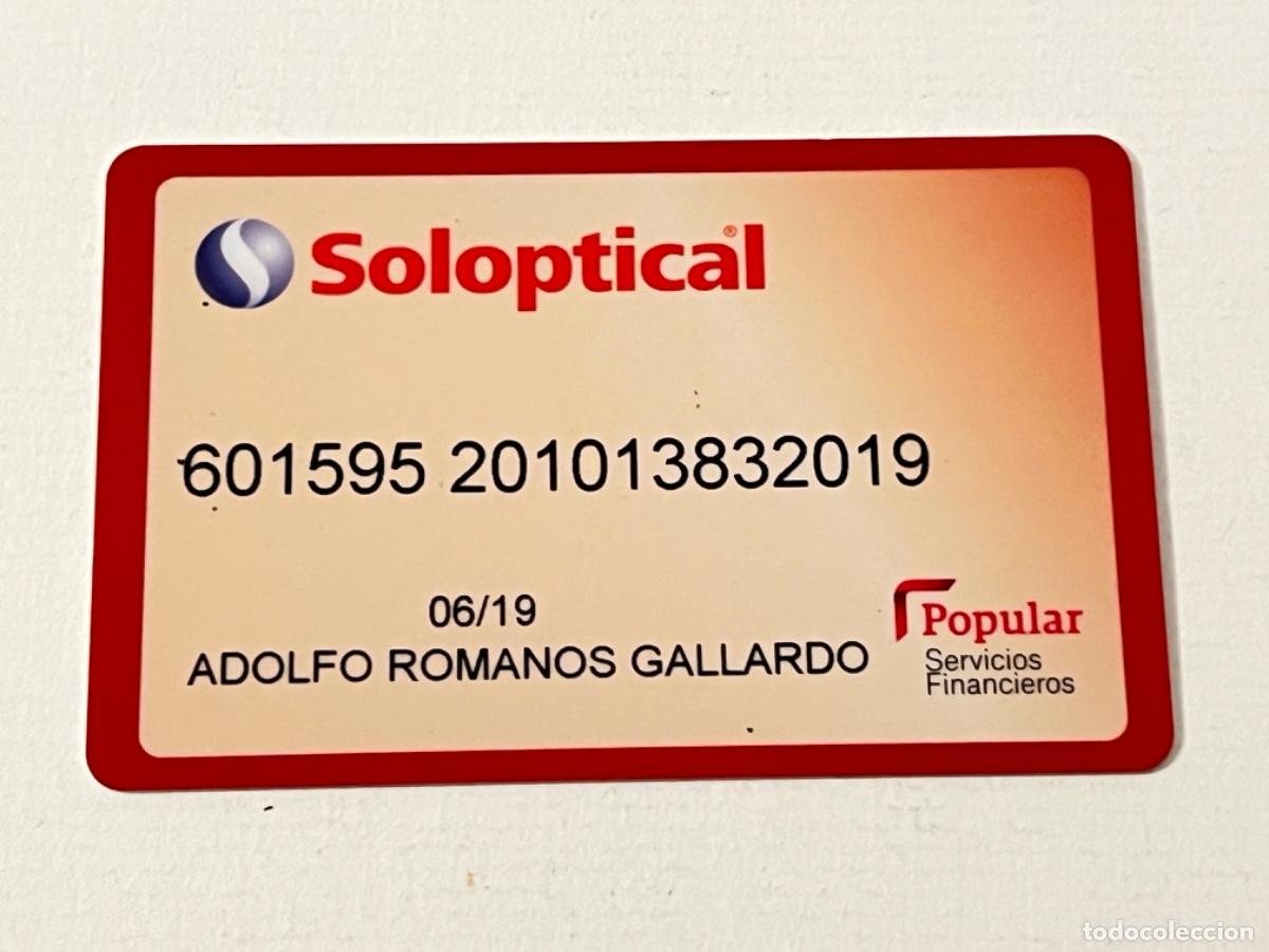 Documentos antiguos: Tarjeta Carnet SOLOPTICAL para colecci&oacute;n