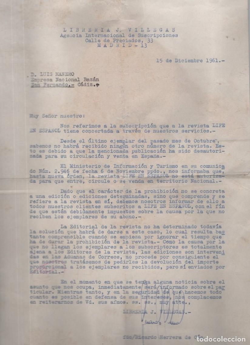 Documentos antiguos: CARTA LIBRERIA J. VILLEGAS DOCU-74