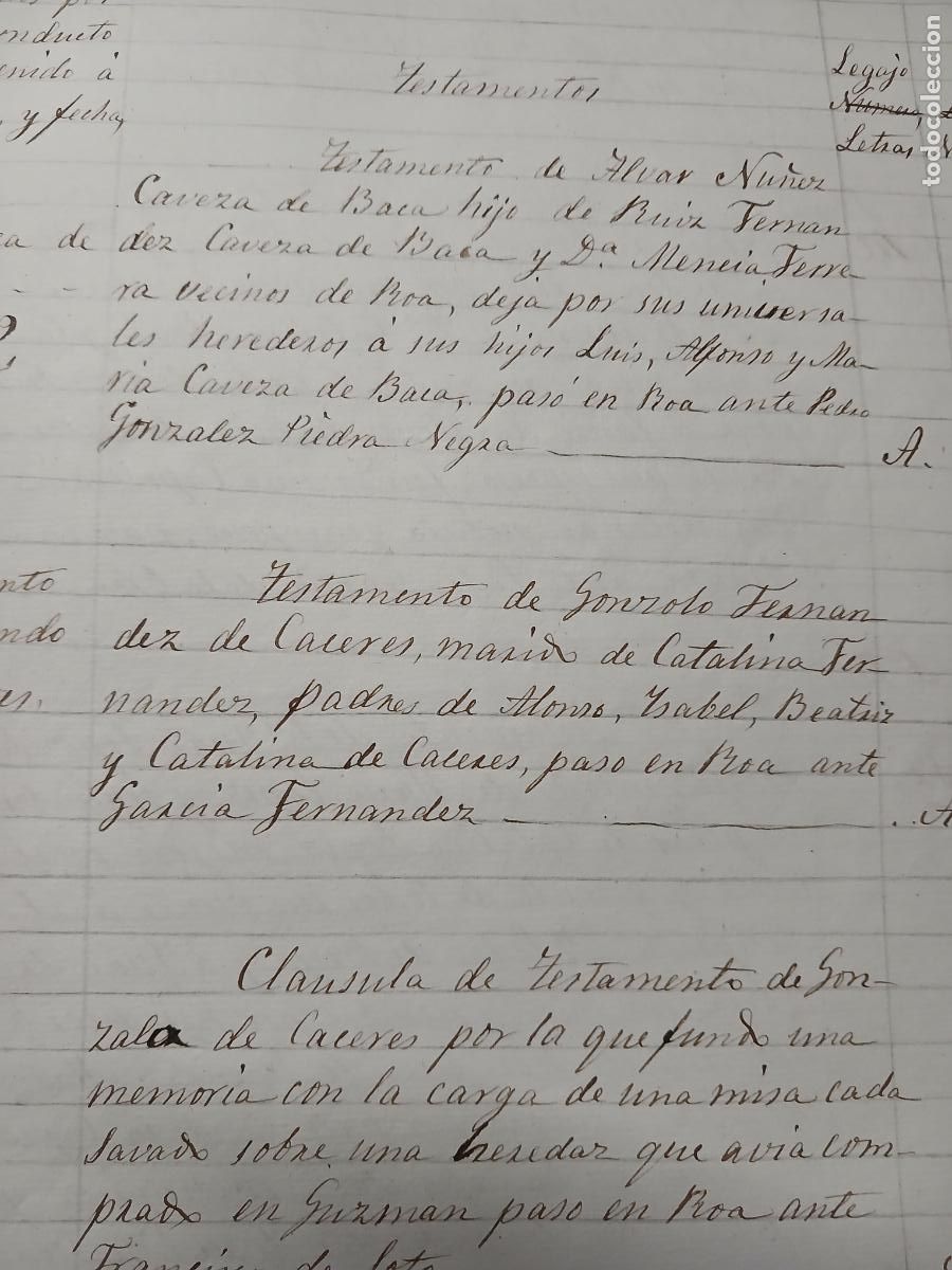 Documentos antiguos: Manuscrito &iacute;nventario documentos Florentino S&aacute;enz Cenzano (Zenzano)1449-1830
