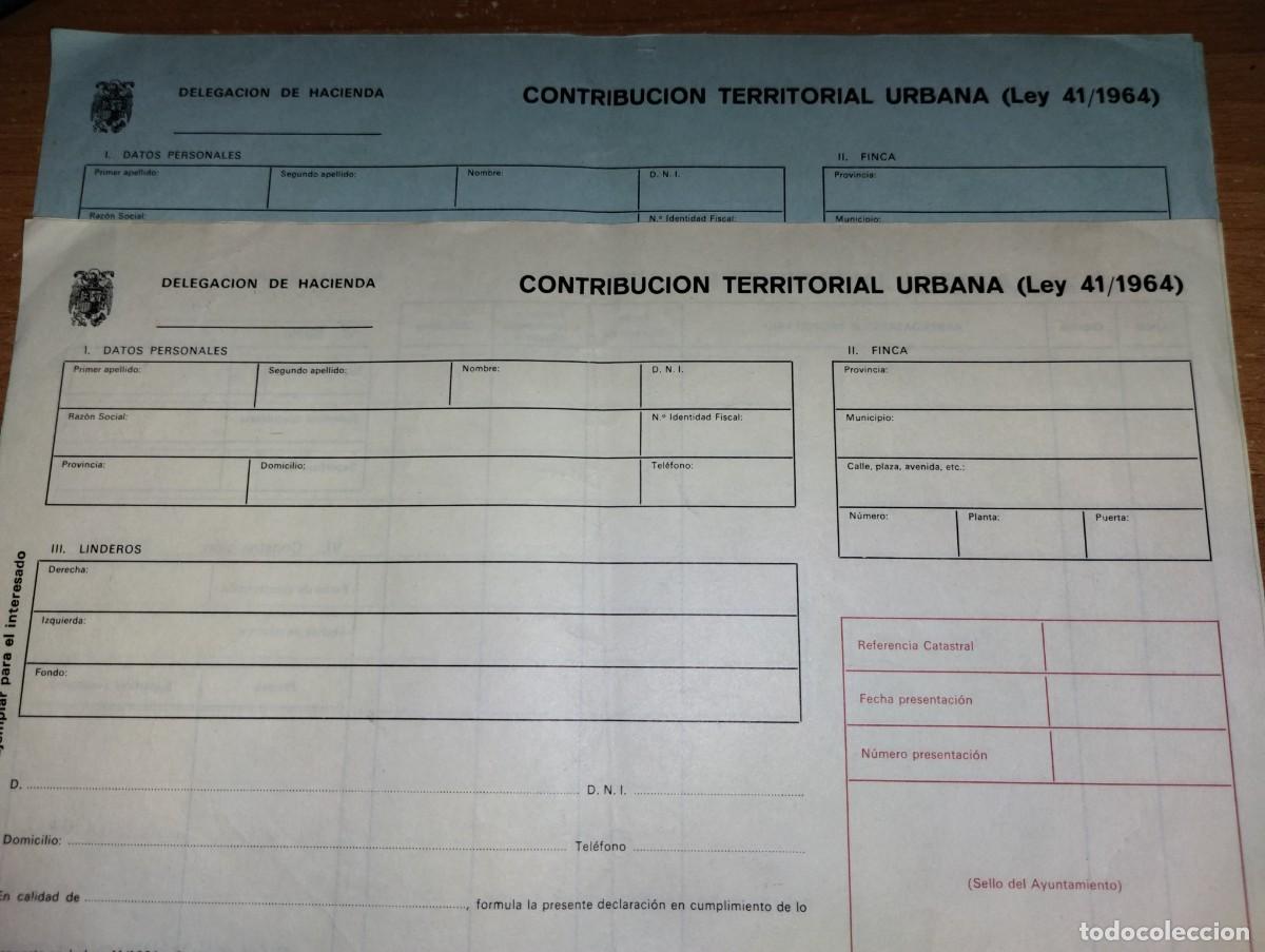 Documentos antiguos: Hoja contribucion territorial urbana - Foto 1