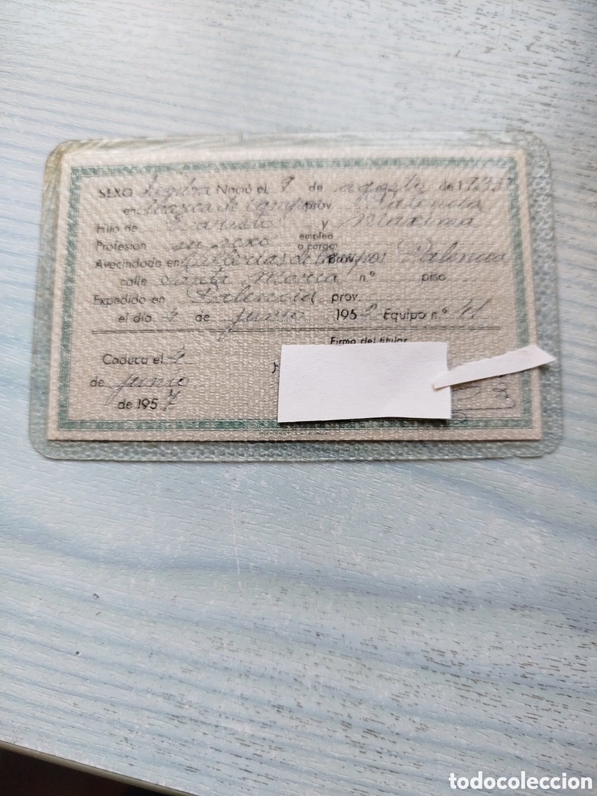 Documentos antiguos: Carnet identidad verde 2a - Foto 2