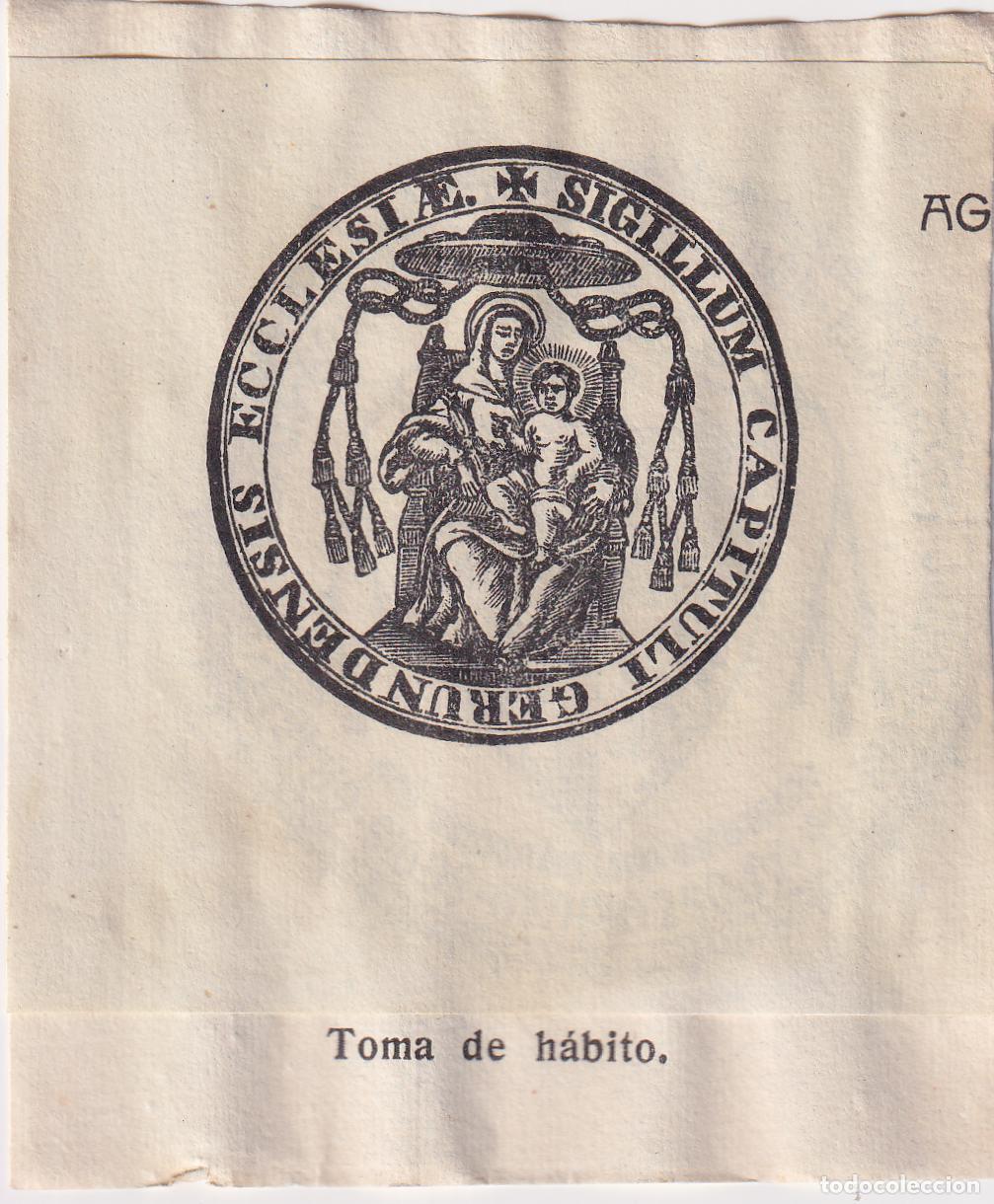 Documentos antiguos: SELLO DE TINTA NEGRA CON LA INSCRIPCI&Oacute;N &rdquo;SIGILLUM CAPITULI GERUNDENSIS ECCLESIAE&rdquo; ( SELLO DEL CABILD