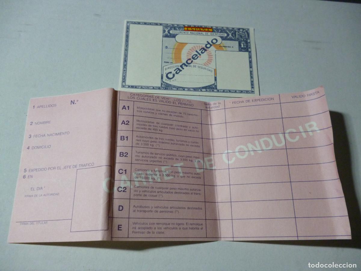 Documentos antiguos: CARNET DE CONDUCIR Y DNI ANTIGUO (RELLENO DE CARTERA)