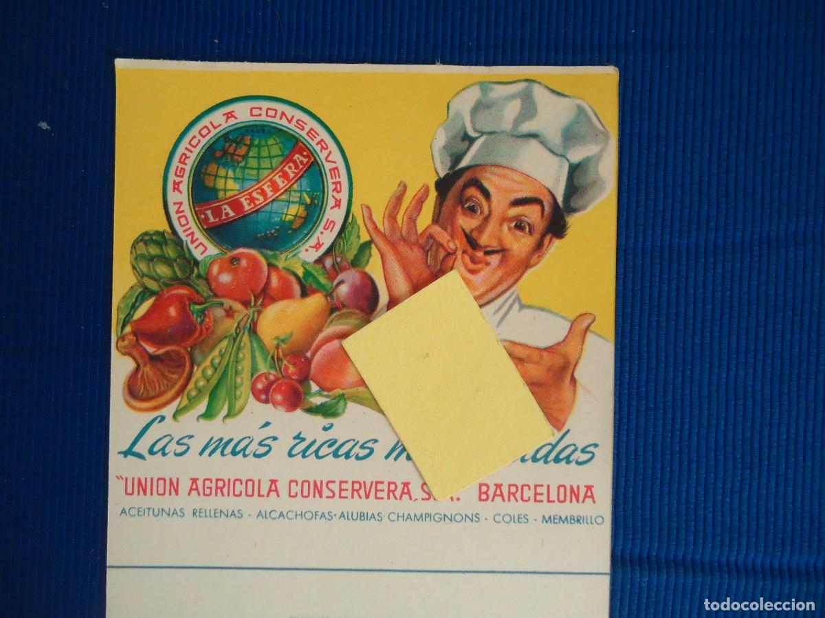 Documentos antiguos: union agricola conservera esfera barcelona aceituna verdura fruta catalana cocina cocinero catalan