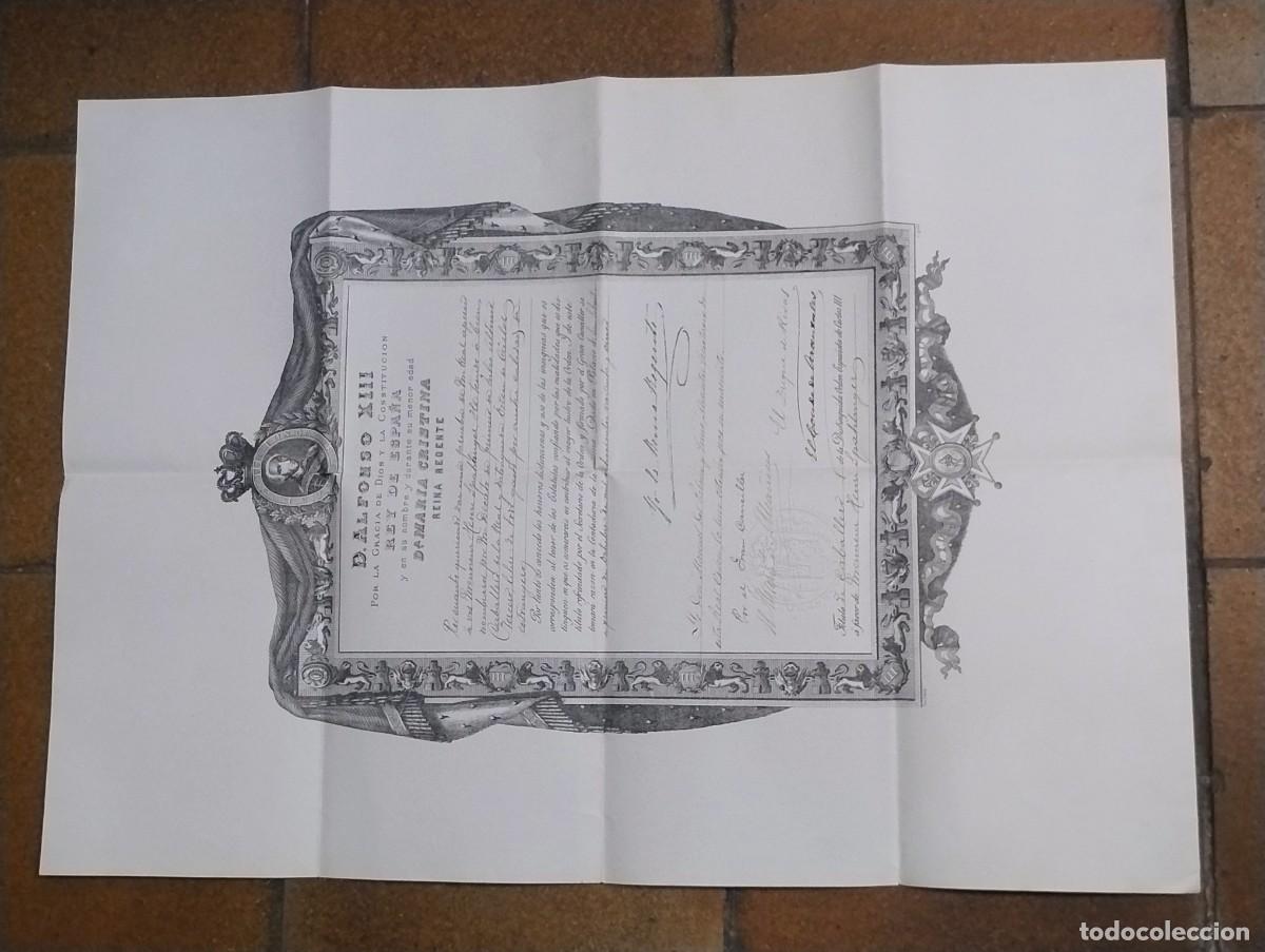 Documentos antiguos: CONCESI&Oacute;N DE LA ORDEN DE CARLOS III Henri Spahlinger consul suizo. Mar&iacute;a Cristina regente. 1895