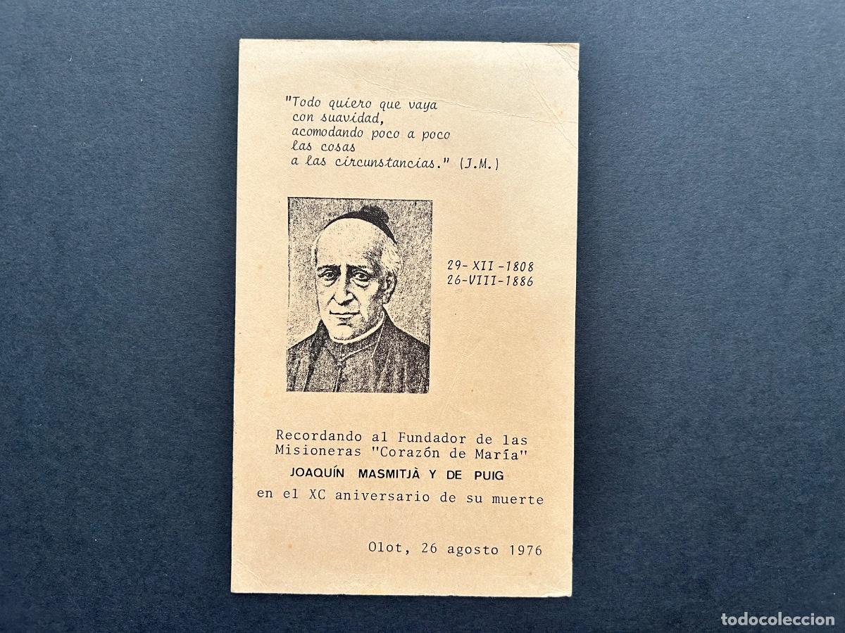 Documentos antiguos: Recordatori Joaquim Masmitj&agrave; i de Puig &ndash; Olot , Garrotxa &ndash; Any 1976