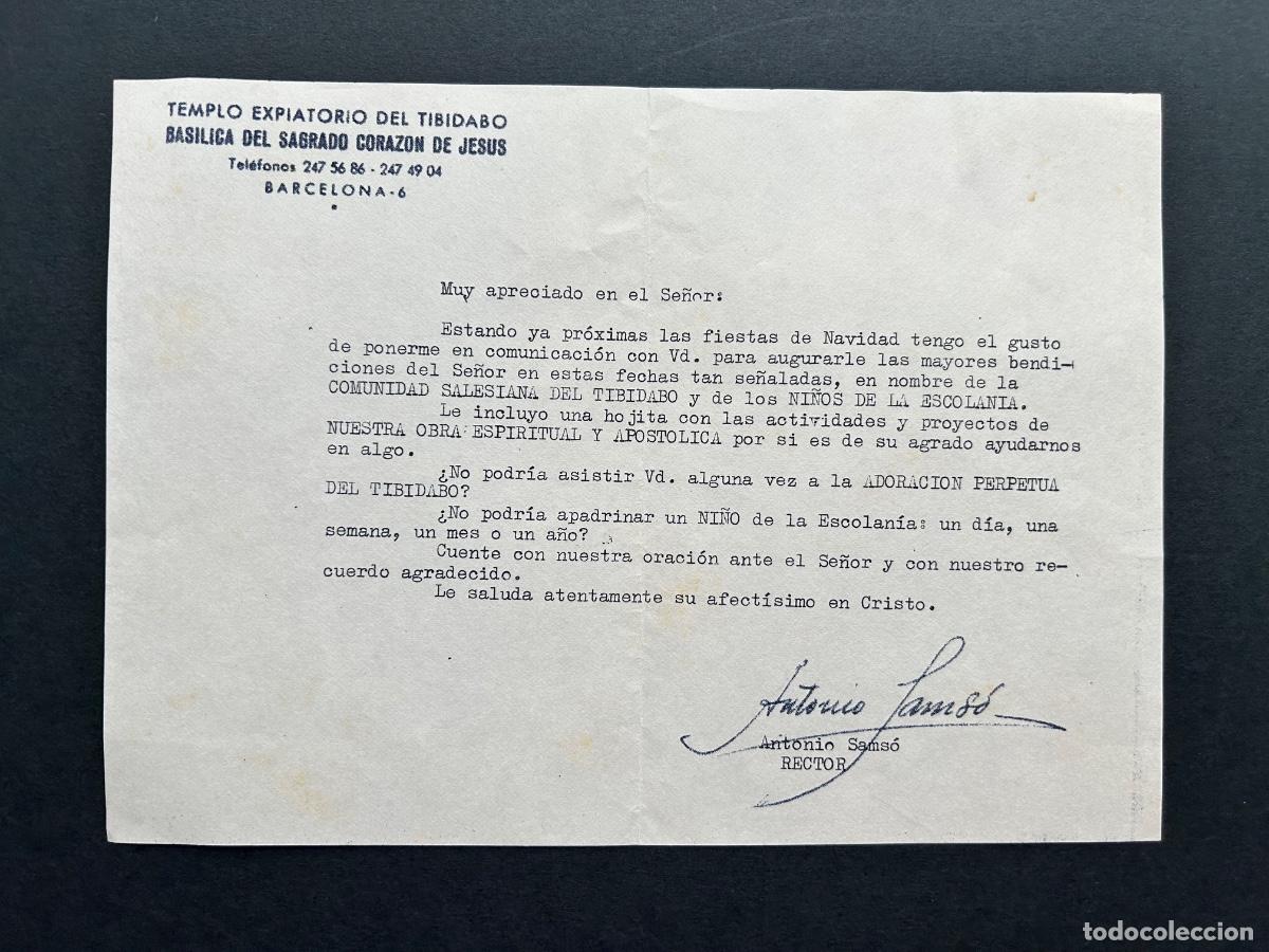 Documentos antiguos: Hoja actividades Templo expiatorio Tibidabo &ndash; Barcelona &ndash; Antonio Sams&oacute;