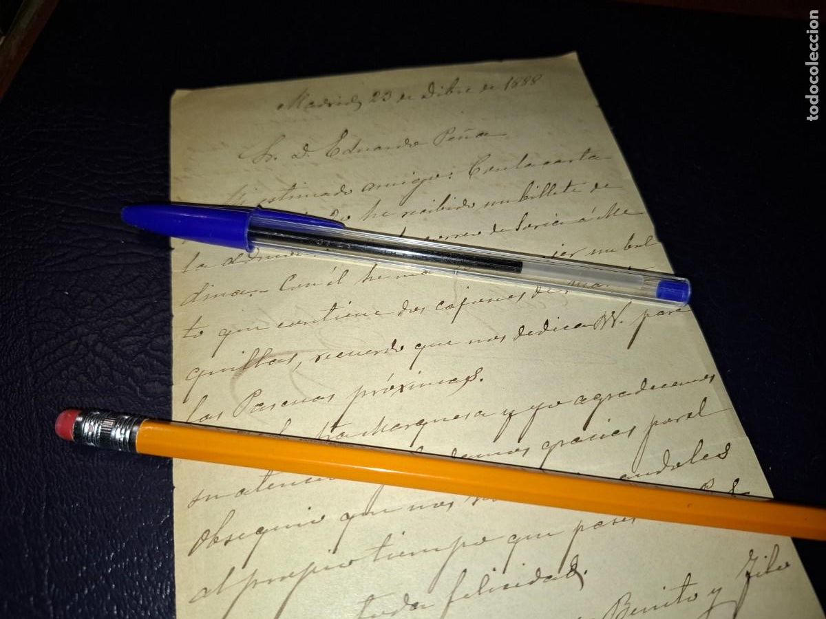 Documentos antiguos: Carta. Marques de Novaliches. Firma. 1888