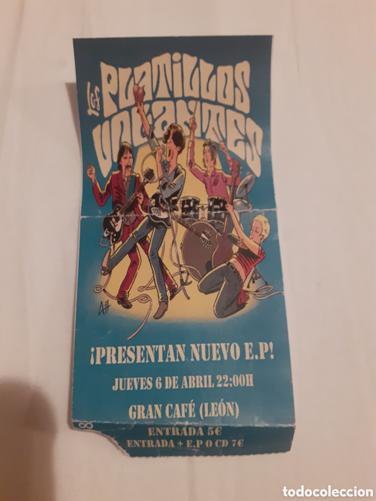 Documentos antiguos: ENTRADA CONCIERTO LOS PLATILLOS VOLANTES. LEON. GRAN CAF&Eacute;.