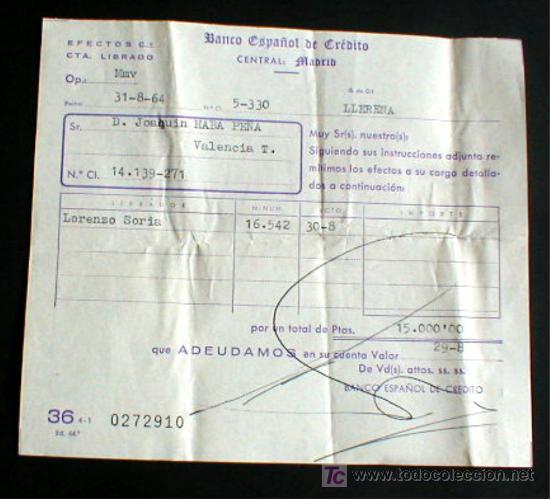 Documentos bancarios: BANESTO. A&Ntilde;O 64. INGRESO DE DOCUMENTOS..ENVIO GRATIS.. - Foto 1