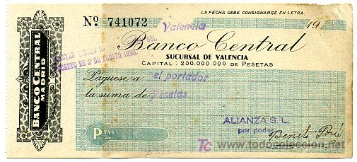 Documentos bancarios: CHEQUE  BANCO DE BILBAO , ESCRITO , A&Ntilde;OS 60  CHE7 - Foto 1