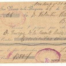 Documentos bancarios: CHEQUE 1920 SAN VICENTE DE LA BARQUERA CANTABRIA. Lote 22652977