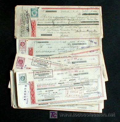 Documentos bancarios: LOTE DE LETRAS A&Ntilde;OS 40-60...ENVIO GRATIS&iexcl;&iexcl;&iexcl; - Foto 1