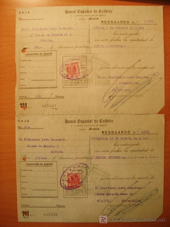 Documentos bancarios: BANCO ESPA&Ntilde;OL DE CR&Eacute;DITO 1949 - Foto 1