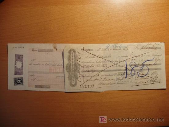 Documentos bancarios: Letra Vich Barcelona 1899 - Foto 1