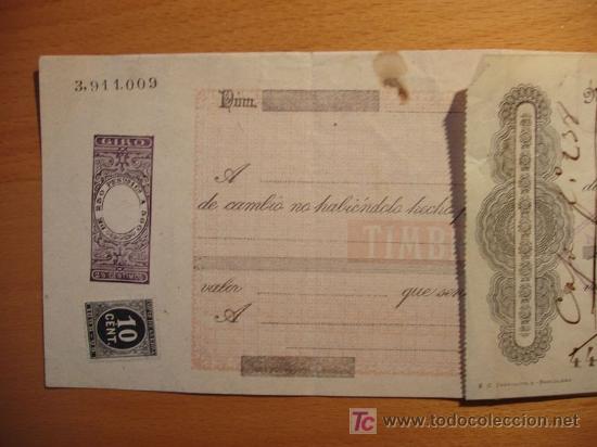Documentos bancarios: Letra Vich Barcelona 1899 - Foto 2