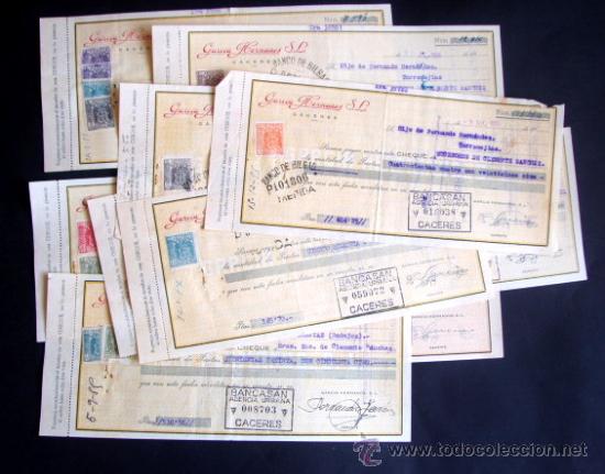 Documentos bancarios: LOTE DE 11 LETRAS. CACERES. 1955. ENVIO GRATIS&iexcl;&iexcl;&iexcl; - Foto 1