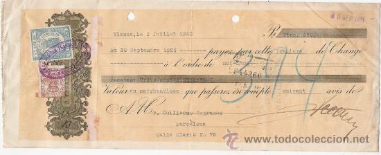 Documentos bancarios: LETRA DE CAMBIO DE 1923 DE VIENA PARA BARCELONA - Foto 1