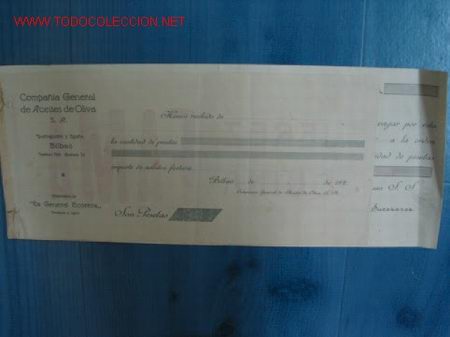 Documentos bancarios: RECIBO COMPA&Ntilde;&Iacute;A ACEITES OLIVA - Foto 1