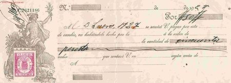 Documentos bancarios: LETRA DE CAMBIO DE 1927 - Foto 1