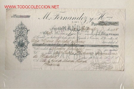 Documentos bancarios: LETRA DE ASTURIAS (PRAVIA ) DEL COMERCIO CON CUBA DE 1908 DE PINAR DEL RIO - Foto 1