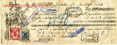 Documentos bancarios: LETRA DE CAMBIO DE CALELLA 1914 - Foto 1