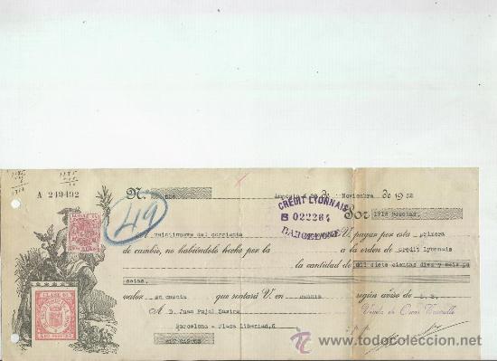 Documentos bancarios: LETRA. A&Ntilde;O 1932. AMPOSTA. - Foto 1