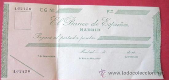 Documentos bancarios: CHEQUE DEL BANCO DE ESPA&Ntilde;A. A&Ntilde;OS 40..ENVIO GRATIS&iexcl;&iexcl;&iexcl; - Foto 1