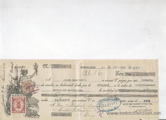 Documentos bancarios: LETRA. A&Ntilde;O 1920. RAFAEL CANET. ALCOY. . - Foto 1