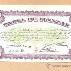 Documentos bancarios: BILLETE 89 - 10 PESETAS PAPEL DE FIANZAS DECRETO 26 OCTUBRE 1940 CLASE D - I.N.V. Lote 21864031
