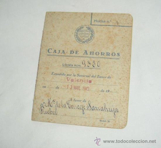Documentos bancarios: CARTILLA DE LA CAJA DE AHORROS DEL A&Ntilde;O 1943 - Foto 1