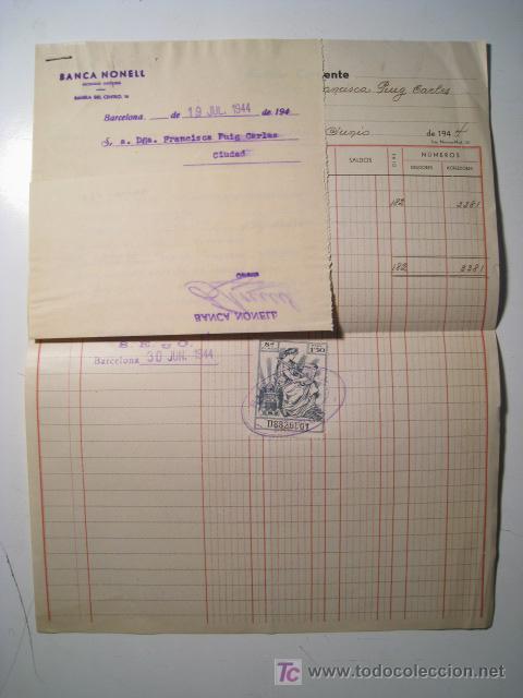 Documentos bancarios: BANCA NONELL - CARTA Y EXTRACTO CUENTA CORRIENTE 1944 - Foto 1