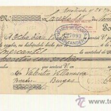 Documentos bancarios: 1920 LAREDO PRIMERA DE CAMBIO SELLO BANCO MERCANTIL DE SANTANDER. Lote 24928468