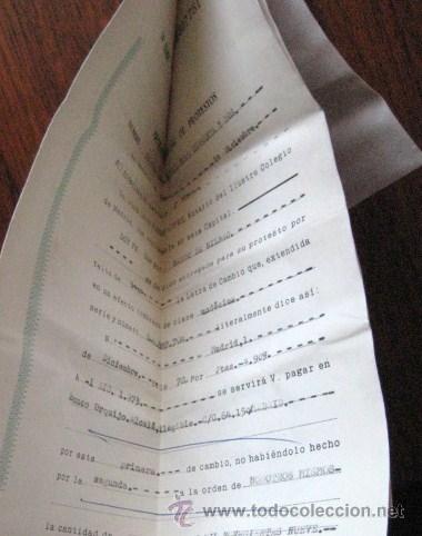 Documentos bancarios: LETRA DE CAMBIO CON PROTESTO. 1972. ENVIO GRATIS&iexcl;&iexcl;&iexcl; - Foto 2