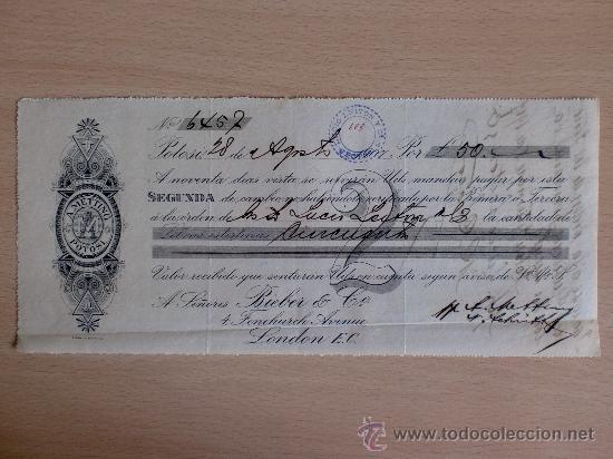 Documentos bancarios: LETRA DE CAMBIO. POTOSI 1907. A. METTING. - Foto 1