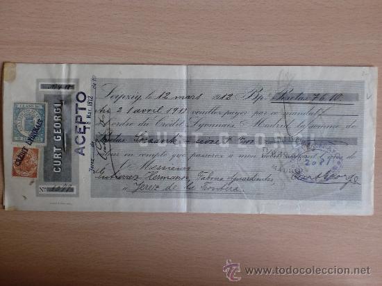 Documentos bancarios: LETRA DE CAMBIO. LEIPXIG 1912. CURT GEORGI. - Foto 1