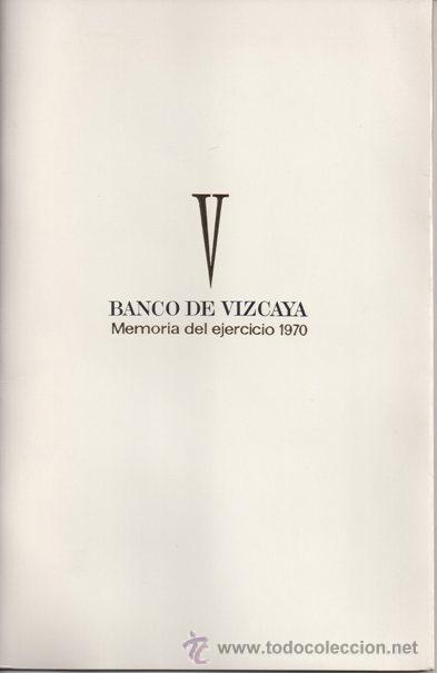 Banco De Vizcaya Memoria Del Ejercicio 1970 Vendido En Venta Directa