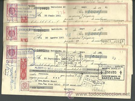 Documentos bancarios: L29-24 Letras de Cambio de 1961 - 3 ejemplares - Foto 1