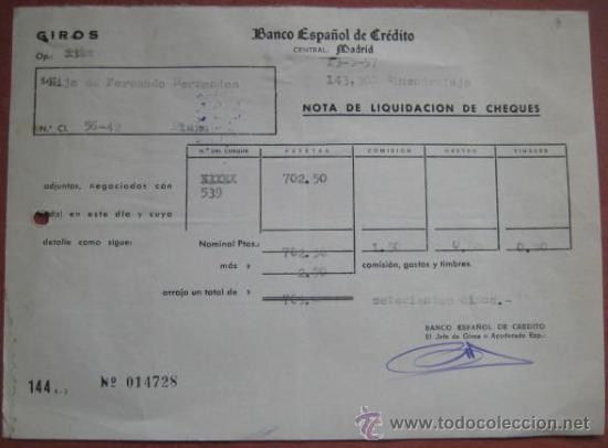 Documentos bancarios: BANCO ESPA&Ntilde;OL DE CREDITO. 1957 .. ENVIO GRATIS&iexcl;&iexcl;&iexcl; - Foto 1