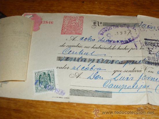 Documentos bancarios: LETRA DE CAMBIO, NOVIEMBRE 1939. - Foto 1