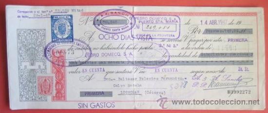 Documentos bancarios: LETRA DE CAMBIO. PEDRO DOMEQ. 1947...  ENVIO GRATIS&iexcl;&iexcl;&iexcl; - Foto 1