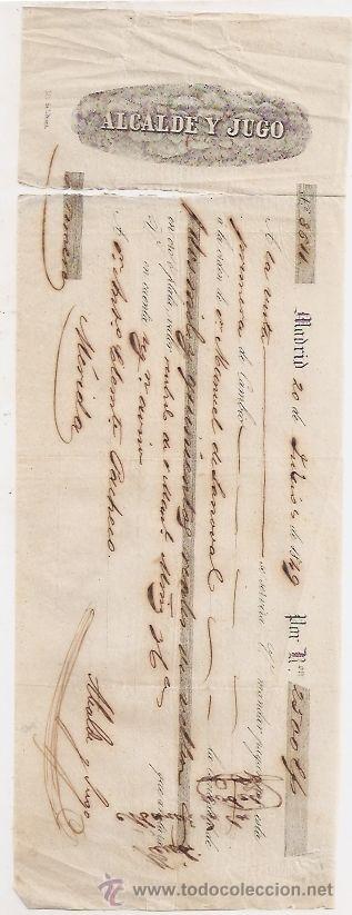 Documentos bancarios: Madrid 1849. Letra de cambio a Antonio Clemente Pacheco (M&eacute;rida) - Foto 1