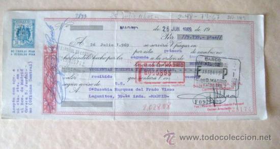 Documentos bancarios: LETRA DE CAMBIO. 1969.  ENVIO GRATIS&iexcl;&iexcl;&iexcl; - Foto 1