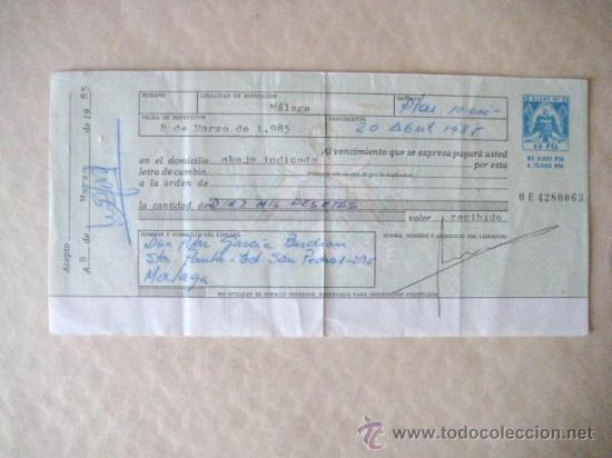 Documentos bancarios: LETRA DE CAMBIO. 1985.  ENVIO GRATIS&iexcl;&iexcl;&iexcl; - Foto 1