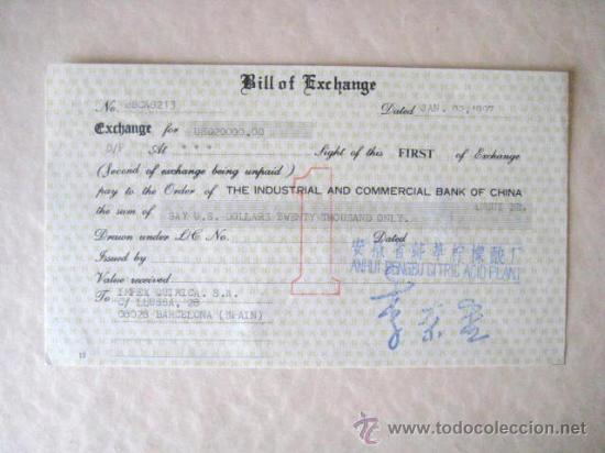 Documentos bancarios: DOCUMENTO BANCARIO ESPA&Ntilde;A-CHINA. 1997 ENVIO GRATIS&iexcl;&iexcl;&iexcl; - Foto 1