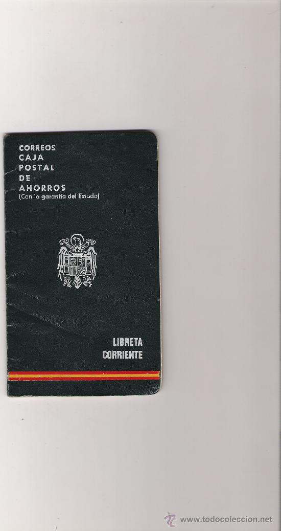 Documentos bancarios: correos caja postal de ahorros - libreta corriente - a&ntilde;o 1974 - Foto 1