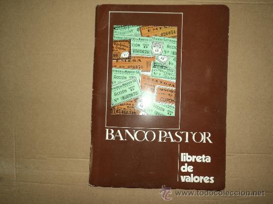 Documentos bancarios: Libreta de Valores Banco Pastor - Foto 1