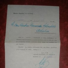 Documentos bancarios: BANCO ESPAÑOL DE CREDITO.SUCURSAL DE TORO (ZAMORA).AÑO 1951.