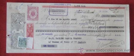 Documentos bancarios: LETRA DE CAMBIO. MADRID 1957. ENVIO GRATIS&iexcl;&iexcl;&iexcl; - Foto 1