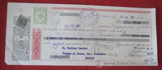 Documentos bancarios: LETRA DE CAMBIO. MADRID 1957. ENVIO GRATIS&iexcl;&iexcl;&iexcl; - Foto 1